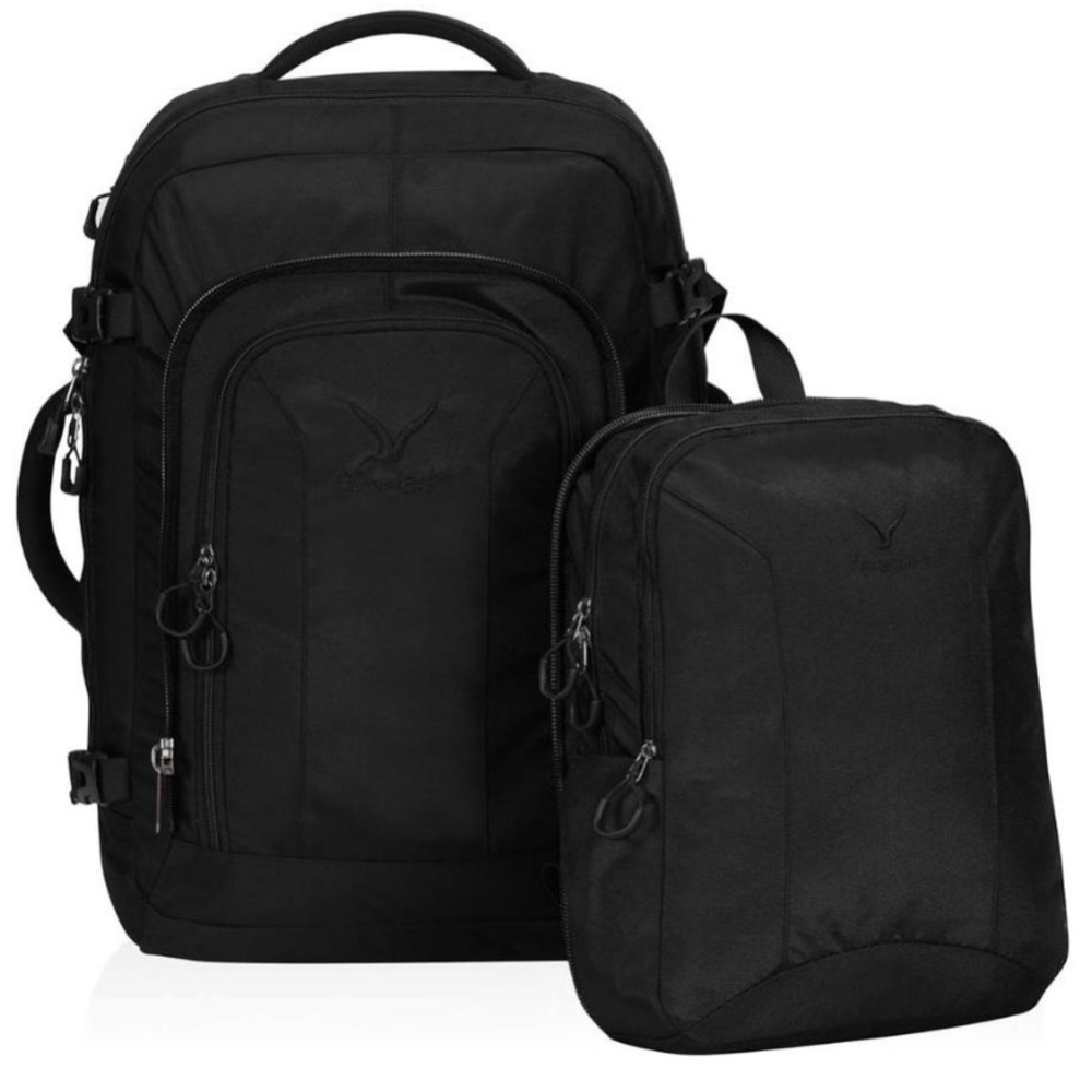 Hynes Eagle 2 in 1 Black Travel Backpack Set
